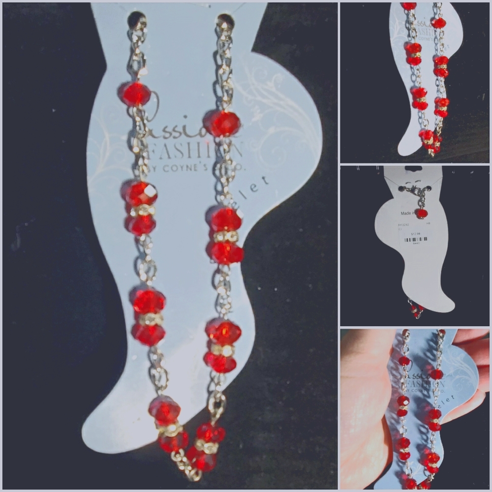 NEW Scarlet Red Crystal Anklet Ankle Bracelet
